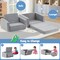 Costway 2-in-1 Toddler Fold out Couch Children’s Convertible Sofa to Lounger Grey